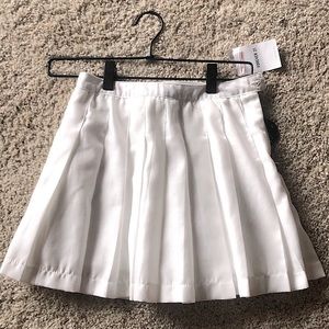 Forever21 White Pleated Skirt